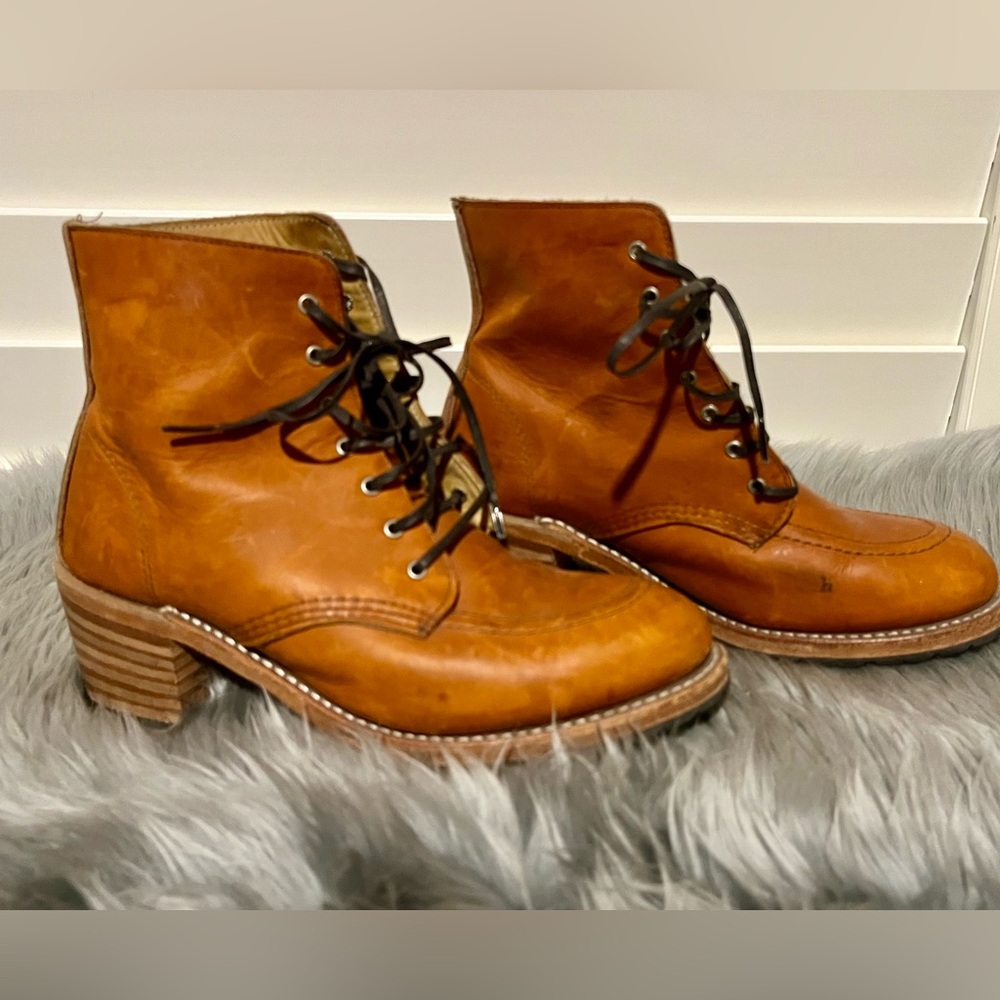 Red Wing Clara Tan Leather Ankle Boots, Women’s US size 8.5